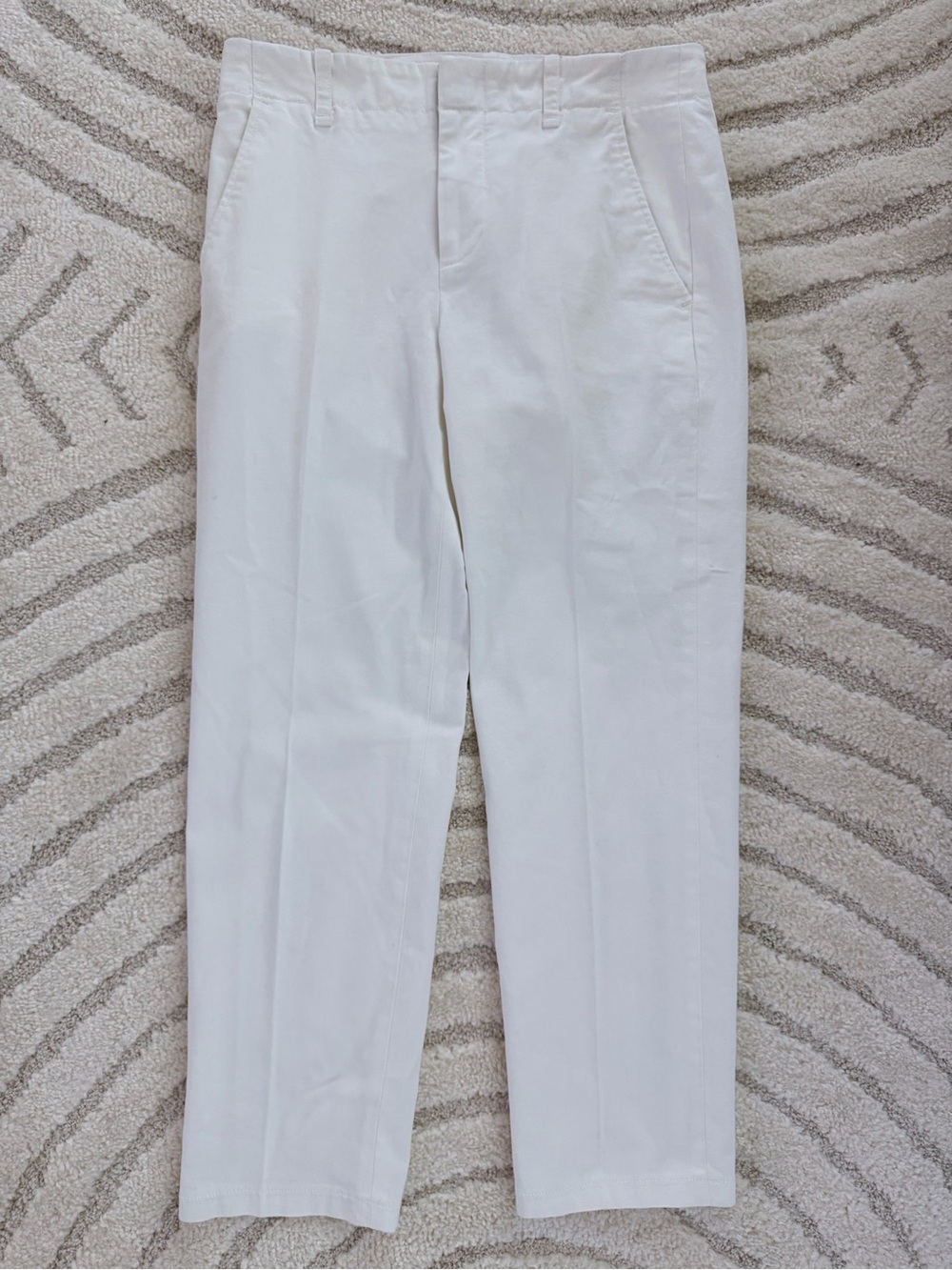 Vince Low Waist White Women's Straight-Leg Trousers